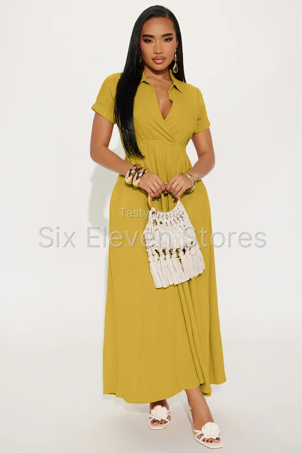 Linen Maxi Shirt Dress