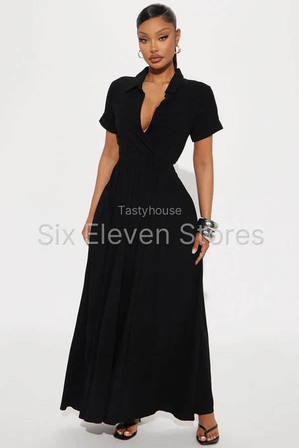 Linen Maxi Shirt Dress