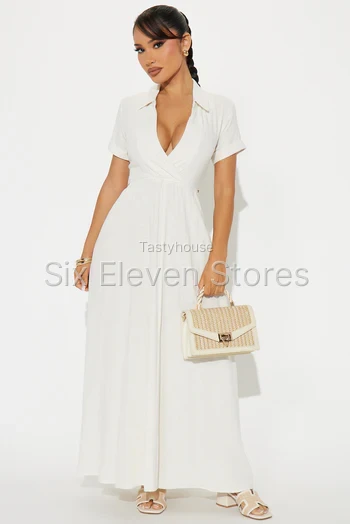 Linen Maxi Shirt Dress