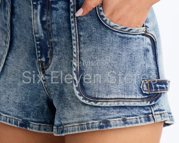 Not Playin Stretch Denim Shorts