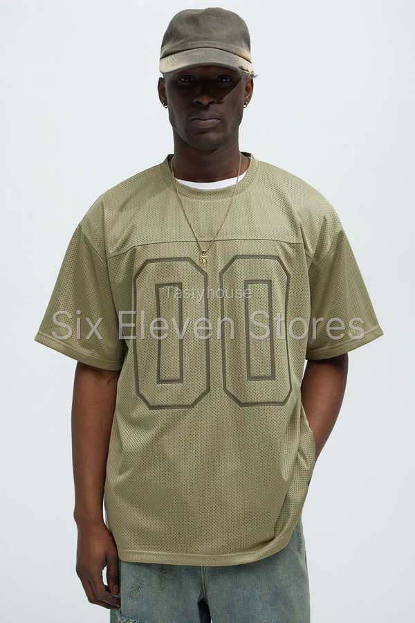 Mesh Boxy Football Short Sleeve Tee
