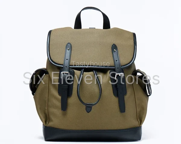 Canvas Dual Buckle Drawstring Backpack