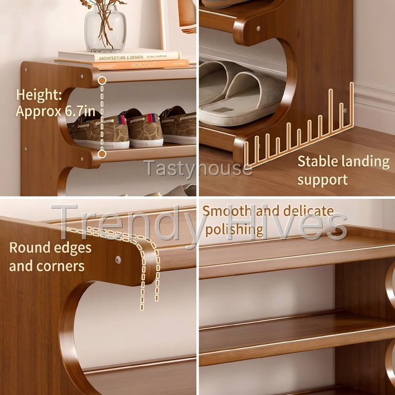 5-Tier Bamboo Shoe Rack Organizer
