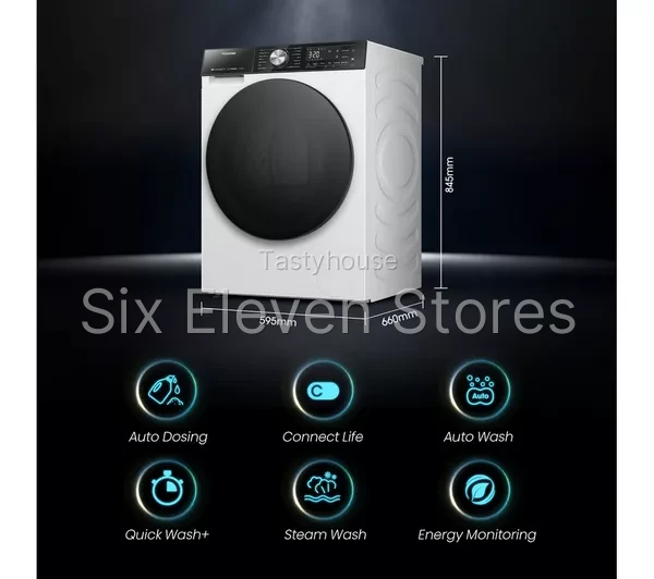 HISENSE 5S Series Auto Dosing WF5S1045BW WiFi-enabled 10.5kg 1400 Spin Washing Machine