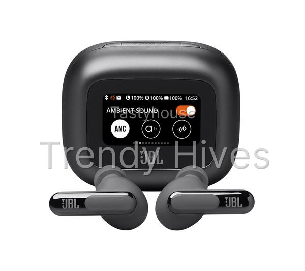 JBL Live Beam 3 Wireless Bluetooth Noise-Cancelling Earbuds – Black