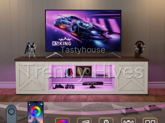 HOMRELEXA Farmhouse TV Stand