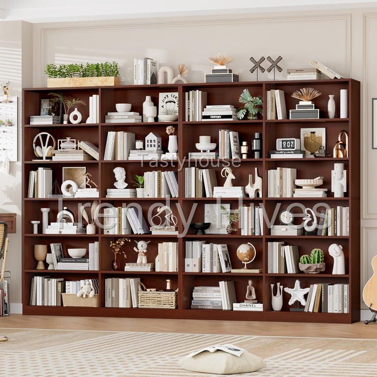 Homfa 74.3″ Double Wide 6-Tier Bookcase