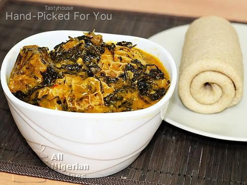 Bitterleaf Soup with Pounded Yam