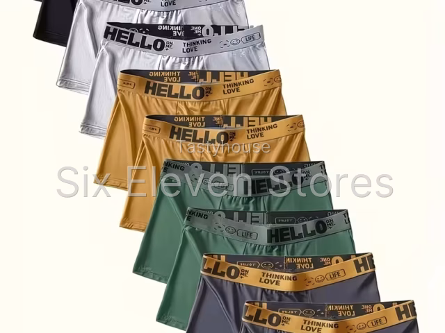 Random 5pcs Men’s Comfortable Briefs – Solid Color Close-Fit Underwear with Elastic Waistband