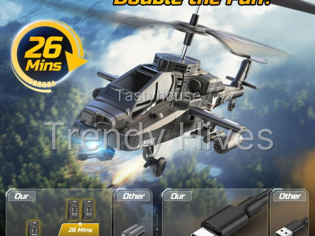 DEERC Apache RC Helicopter for Kids & Adults
