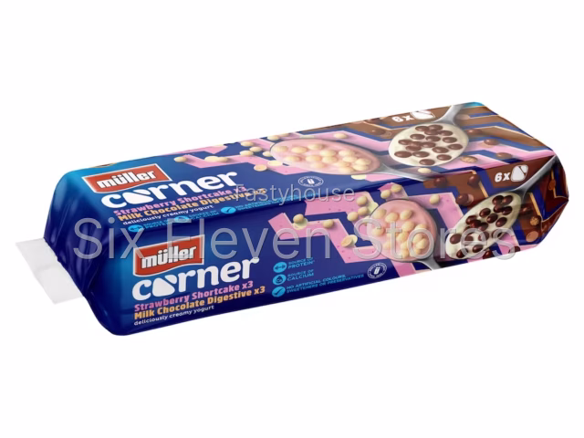 Muller Corner Strawberry Shortcake & Chocolate Digestive Yogurts 6 x 124g