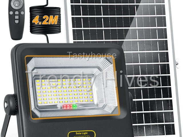 Indmird 100W Motion Sensor Outdoor Solar Flood Lights