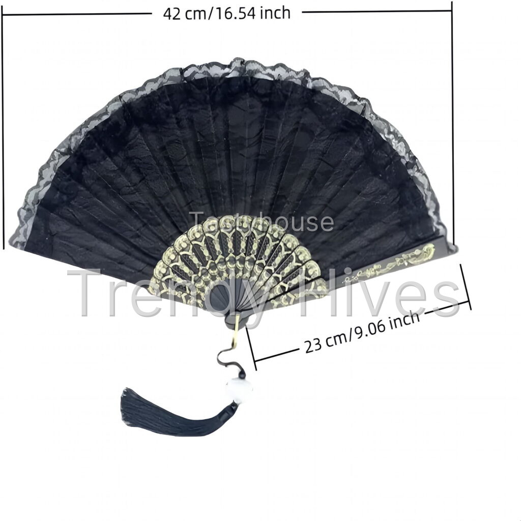 XIBUFE 1920S Vintage Bridal Lace Fan