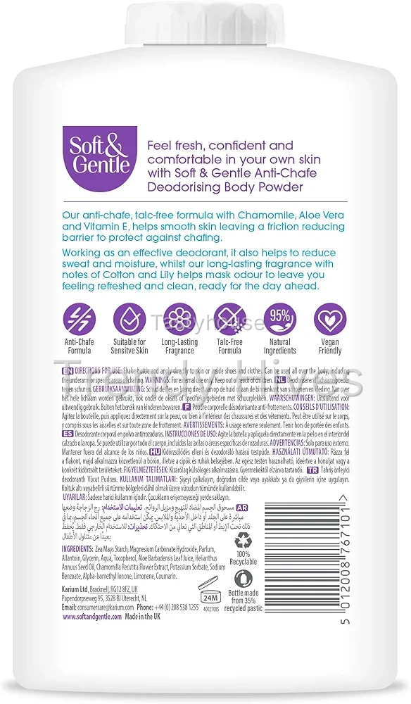 SOFT & GENTLE Fresh Cotton Talc Free Cotton Body Powder