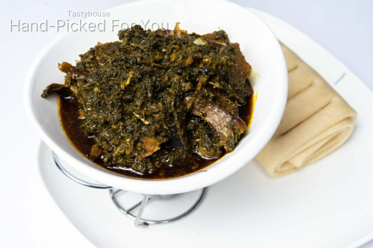 Traditional vegetable soup. Served with the swallow of your choice