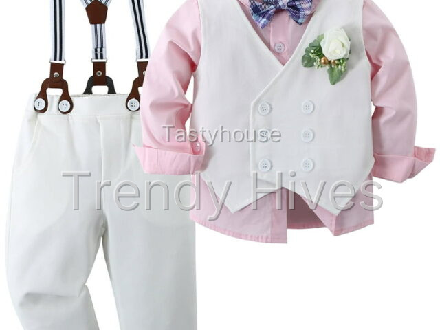 CARETOO Toddler Boy Clothes Suit Wedding Outfits