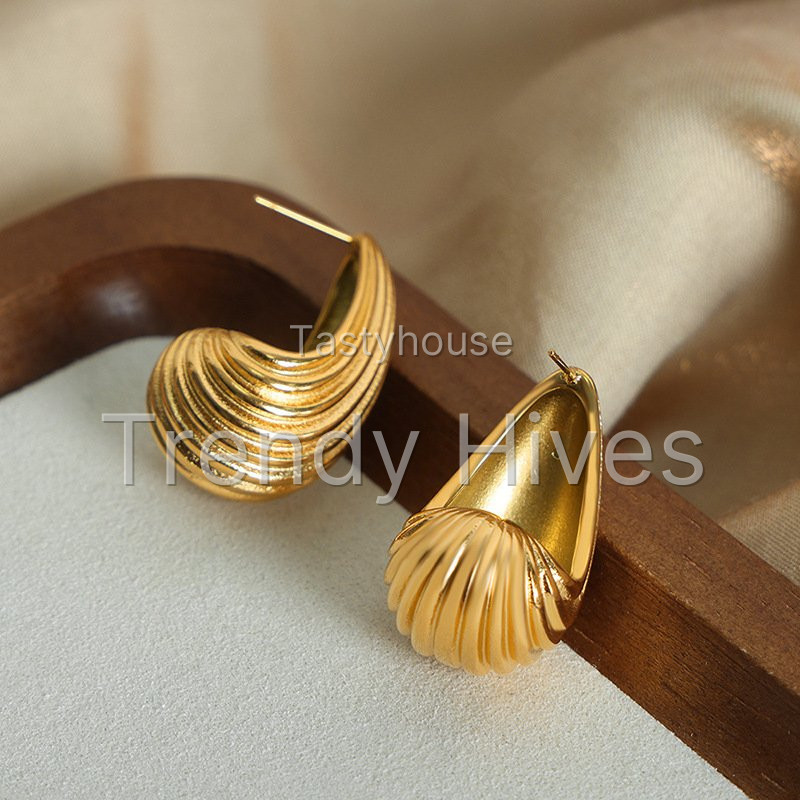 Swirl water drop Stainless Steel Earring