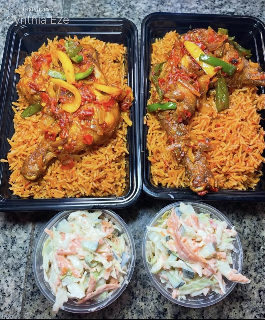 Jollof rice and chicken