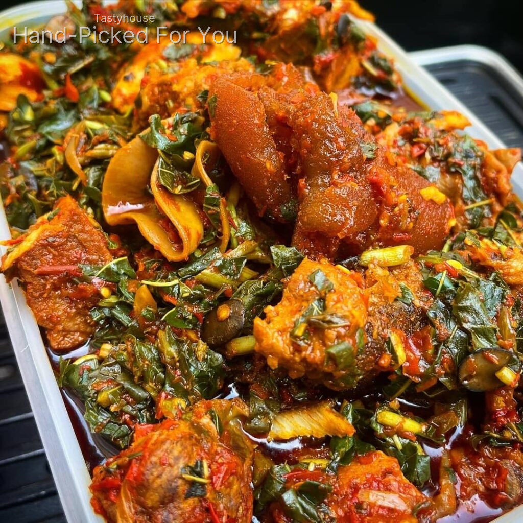 Assorted Efo Riro with plenty of Ponmo and Eja Kika (2.5L)