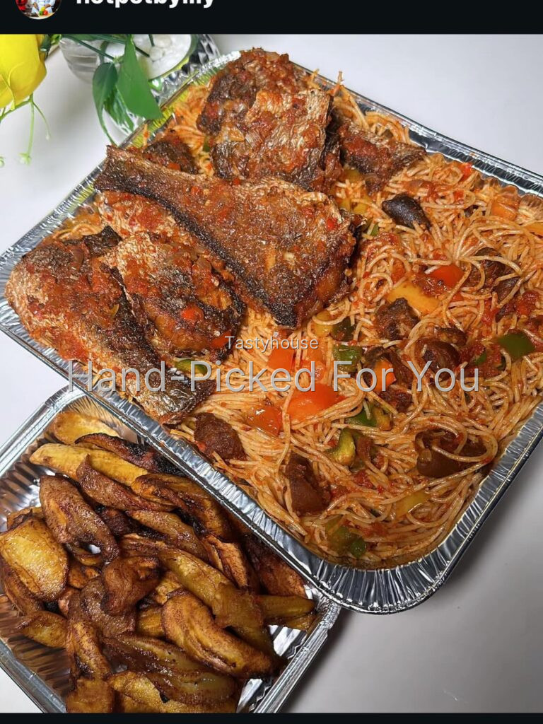 Pasta foil tray x fried plantain