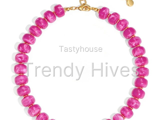 Leaf Resin Chunky Beaded Necklace for Women, Simple Modern Style Necklace Jewelry Accessory