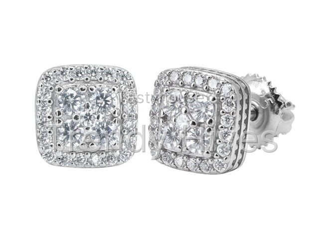 KIJ 0.46 Carat Square Moissanite Stud Earrings