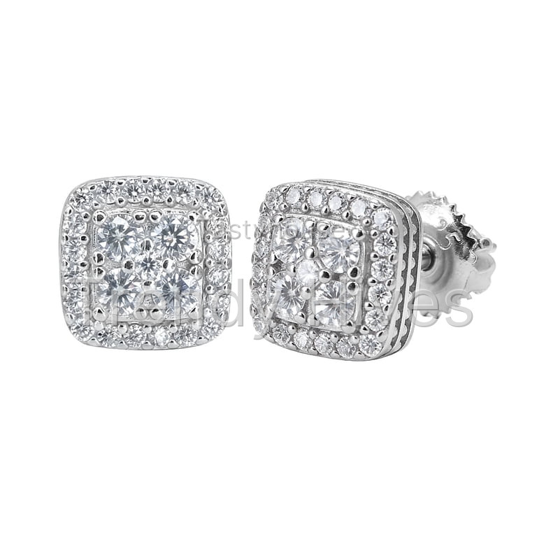 KIJ 0.46 Carat Square Moissanite Stud Earrings
