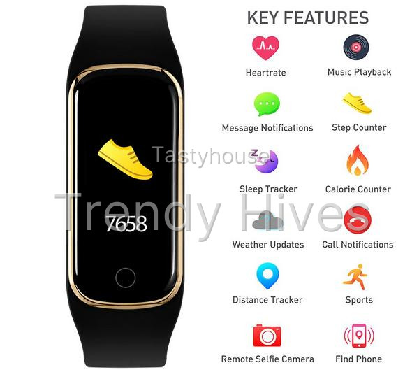 REFLEX ACTIVE Series 8 Fitness Tracker – Black & Gold, Silicone Strap