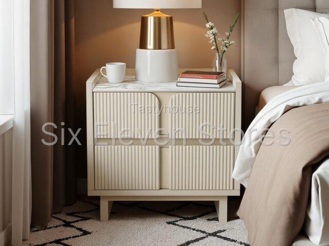 Avorio 2 Drawer Bedside Cabinet