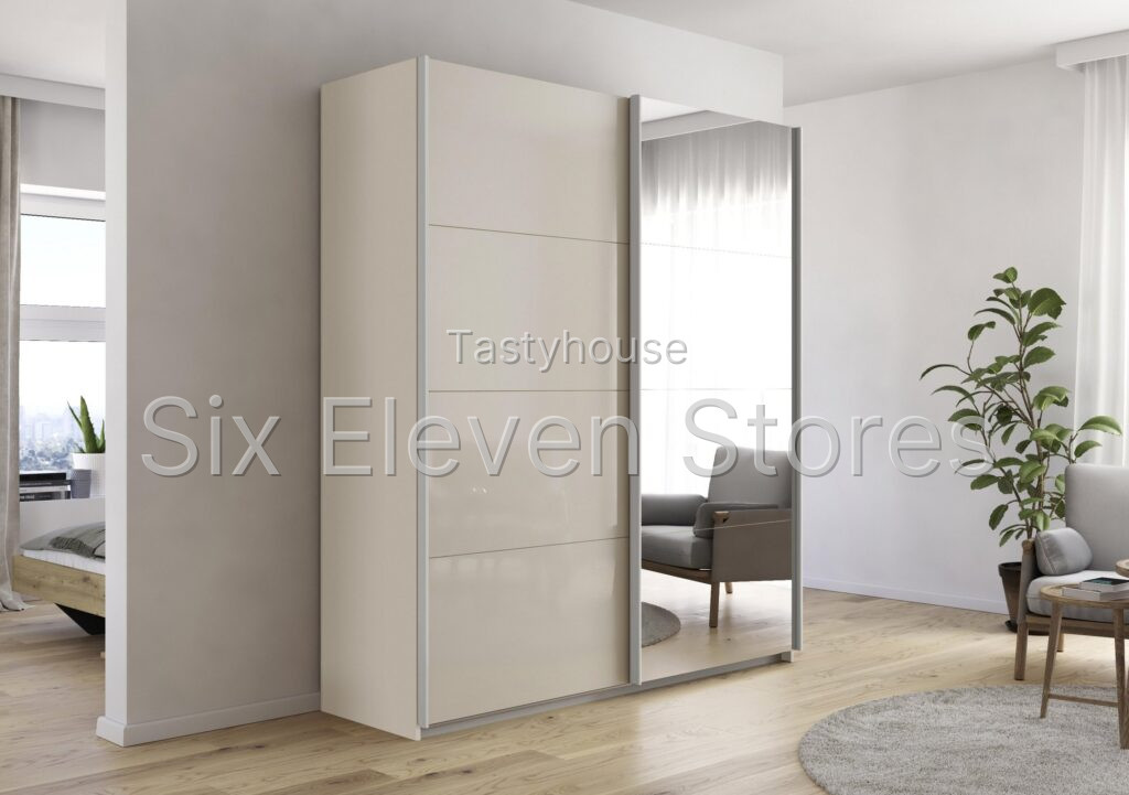 Rauch Impulse 181cm 2 Door Décor Slider Wardrobe with Mirror Door