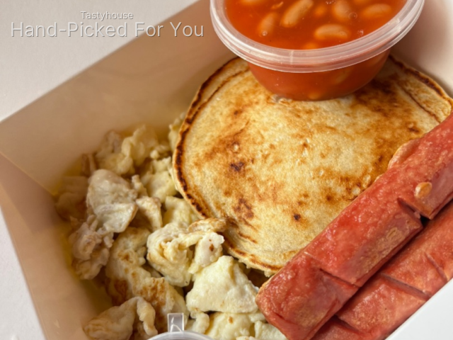 Savory pancake stack