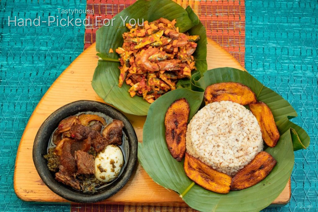 OFADA RICE AND SOUP WITH SWALLOW