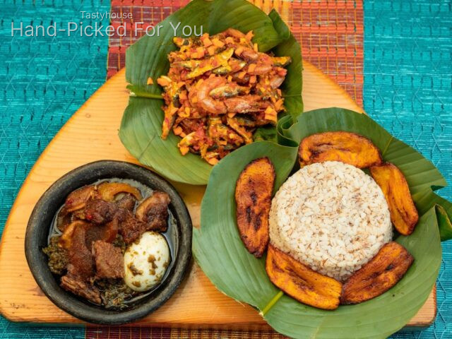 OFADA RICE AND SOUP WITH SWALLOW