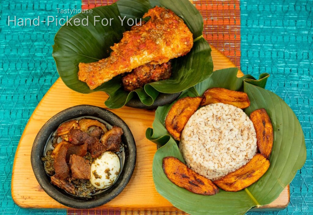 OFADA RICE AND SOUP WITH SWALLOW