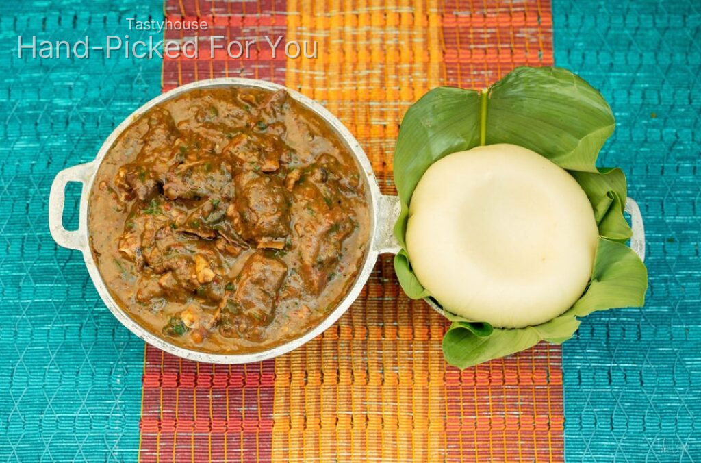 OFADA RICE AND SOUP WITH SWALLOW