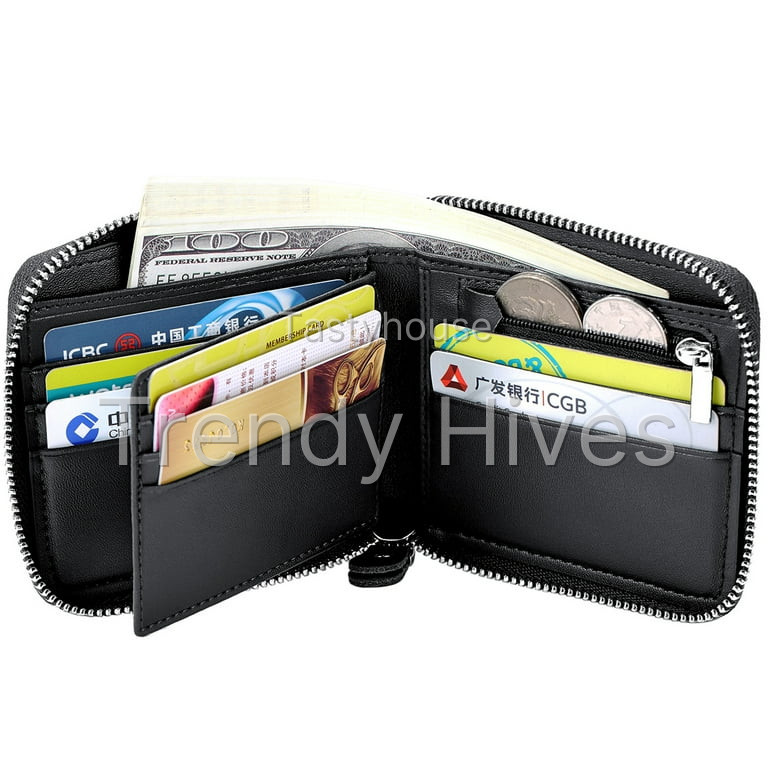 Huztencor Mens Wallet with Zipper Wallets for Men