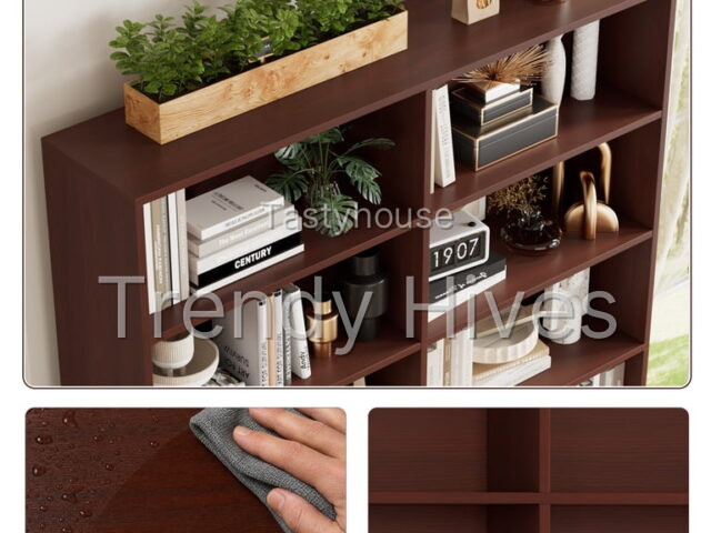 Homfa 74.3″ Double Wide 6-Tier Bookcase