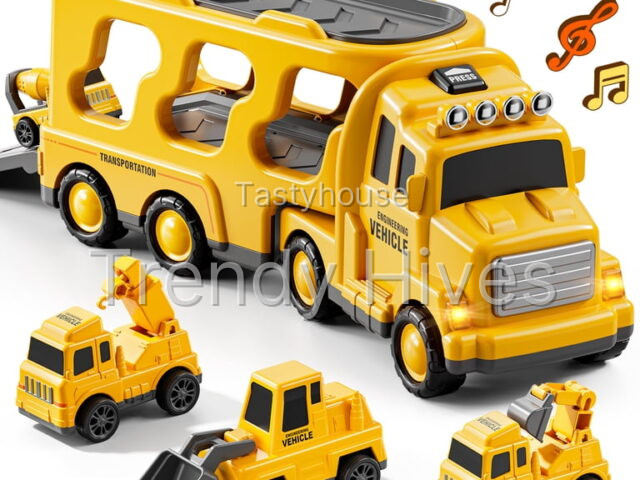 MAVOLIO 5-in-1 Construction Truck Toys for Toddler