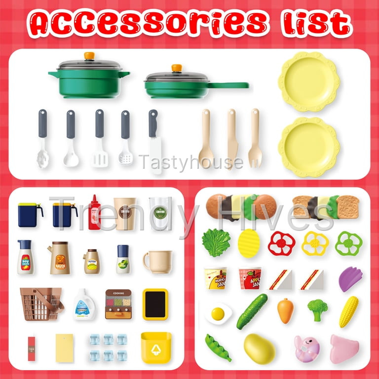 JoyStone 78PCS Large Kids Play Kitchen Set for Toddlers