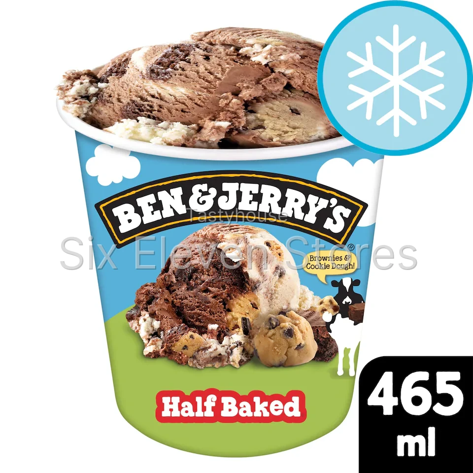 Ben & Jerry’s Half Baked Chocolate & Vanilla Ice Cream Tub 465ml