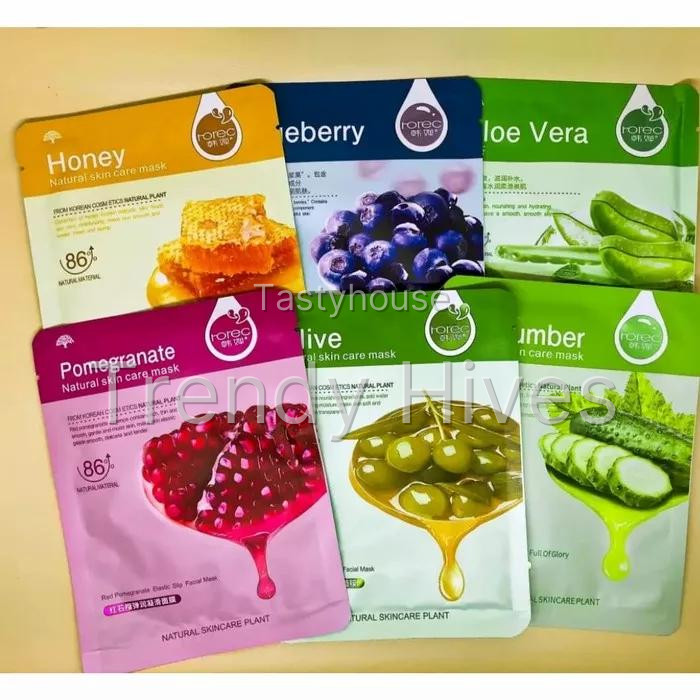 MASKER WAJAH ROREC SHEET MASK NATURAL SKINCARE
