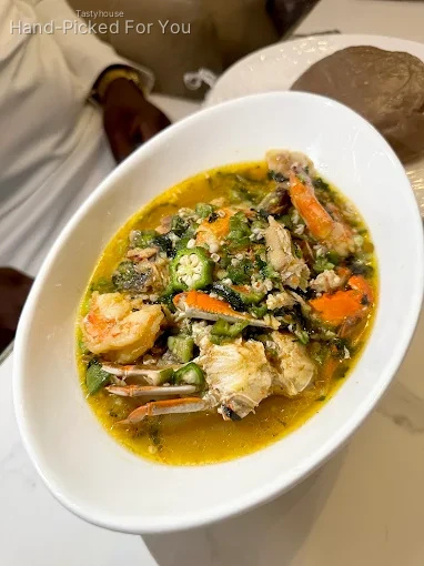 Seafood Okra Soup with Swallow