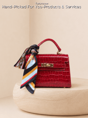 Black Patent Croco Twistlock Mini Bag