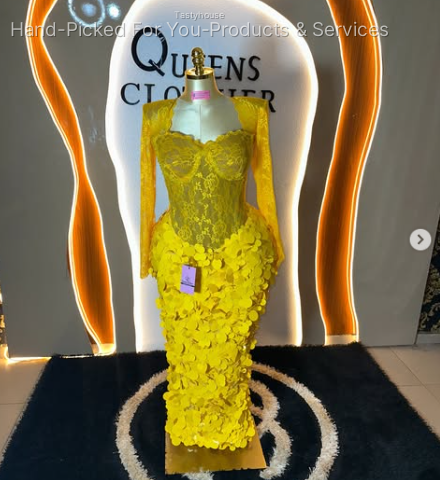 Yellow Lace Corset Two-Piece Set