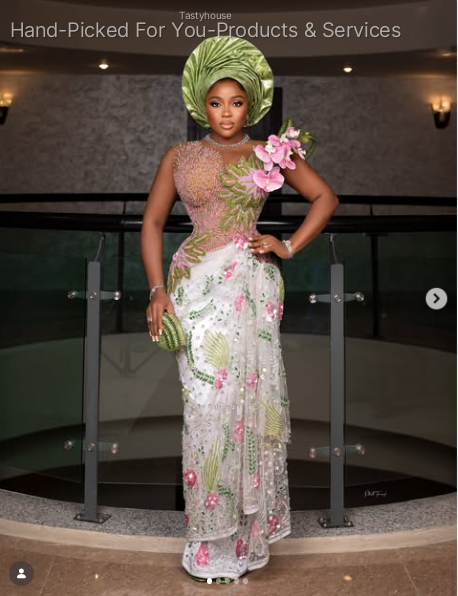 Olive Green Beaded Floral Gown