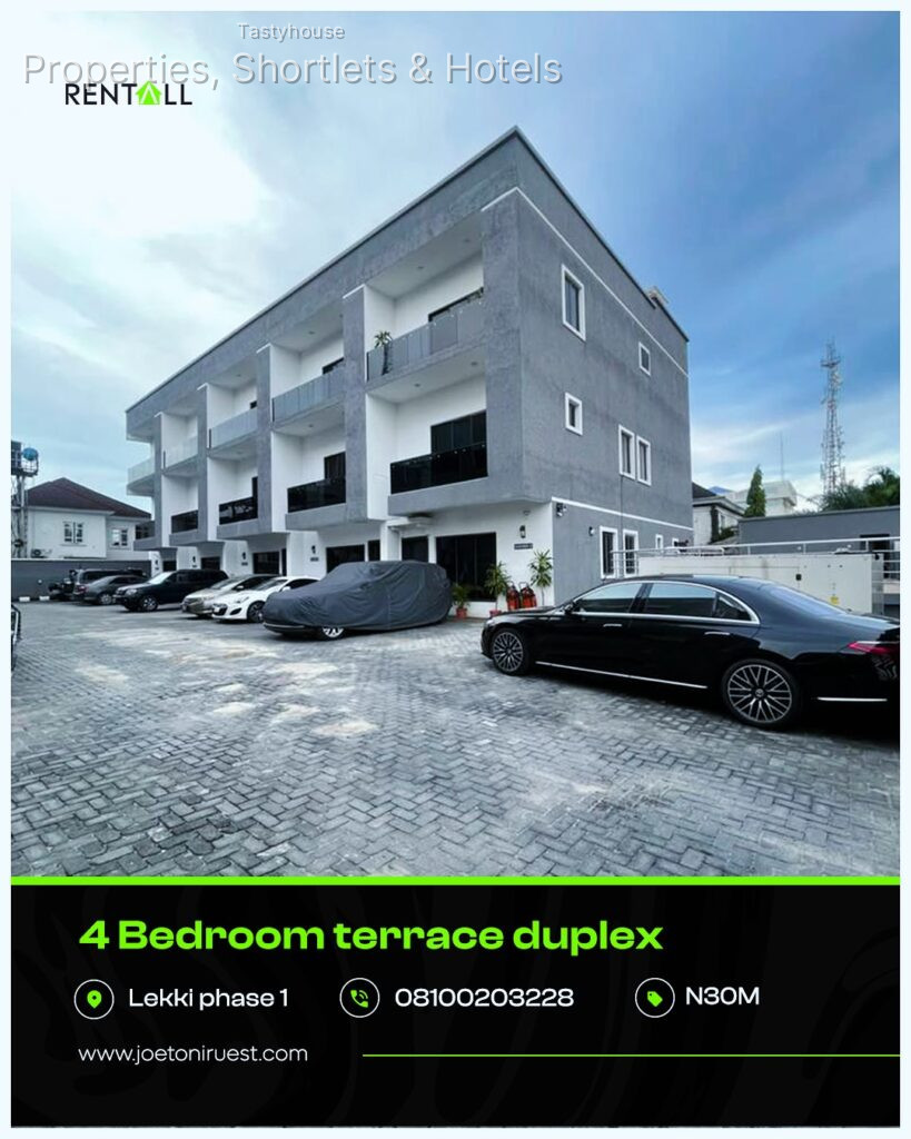 Fully furnished 4 Bedroom terrace duplex with bg