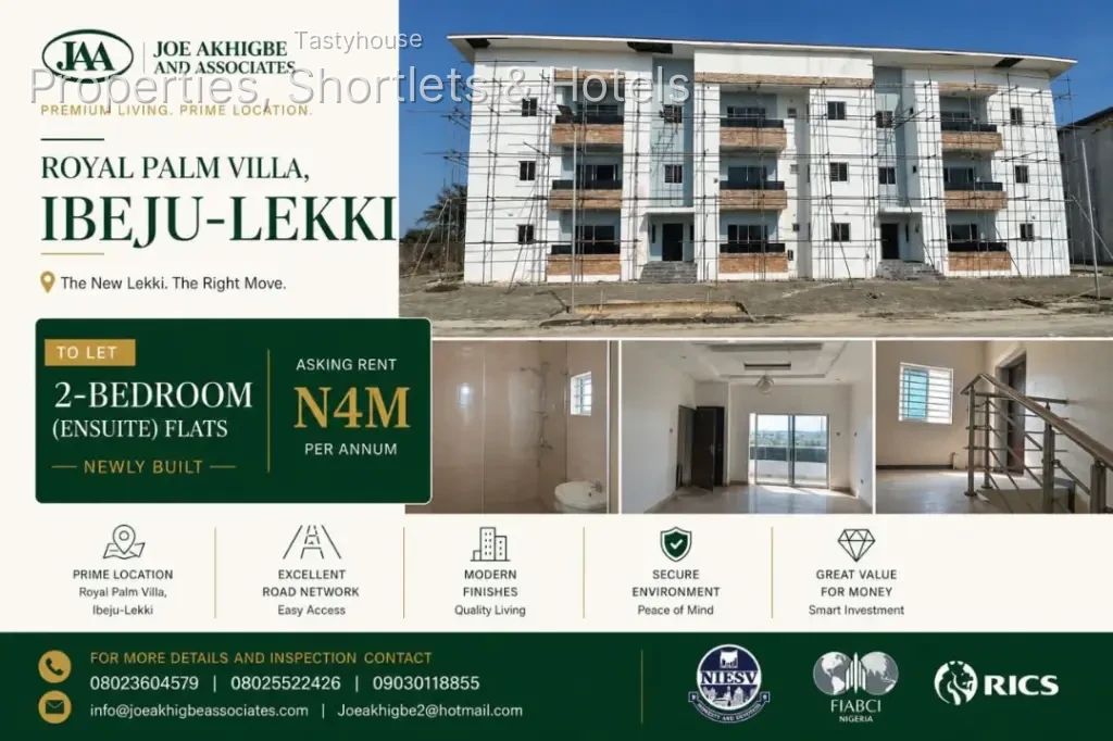 Brand new 2 bedroom ensuite flats