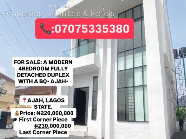 4BEDROOM FULLY DETACHED DUPLEX WITH A BỌ