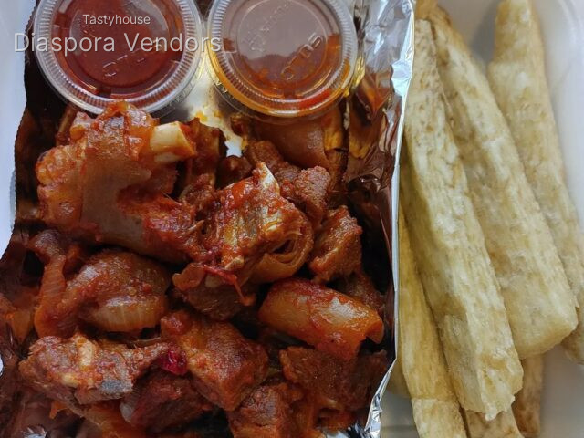 Pepper Goat Meat with Fried Yam