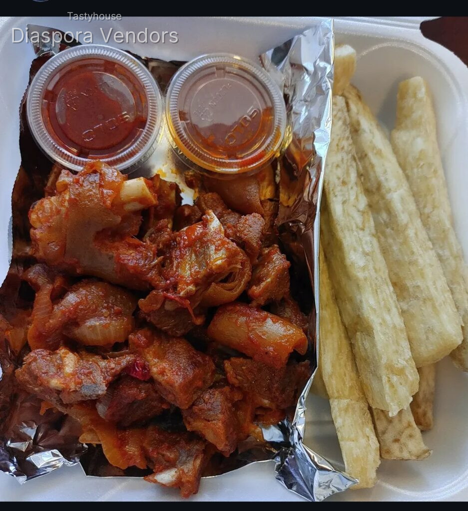 Pepper Goat Meat with Fried Yam